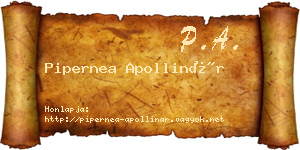 Pipernea Apollinár névjegykártya